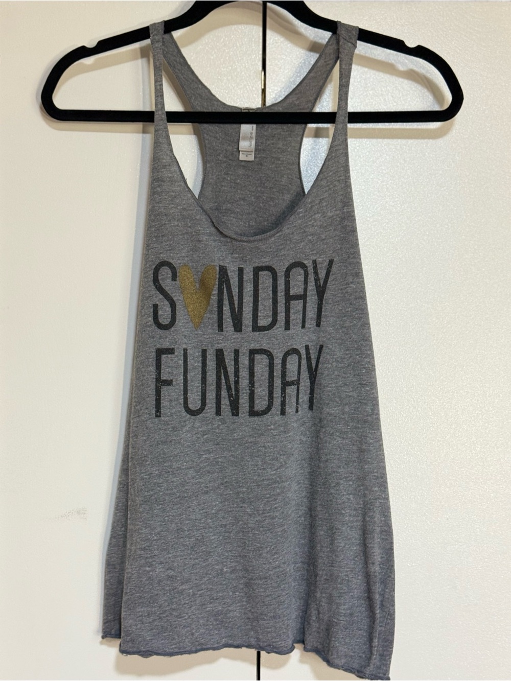 Sunday Funday Graphic Tank Top Gray Racerback Next Level Apparel Small - Picture 2 of 11
